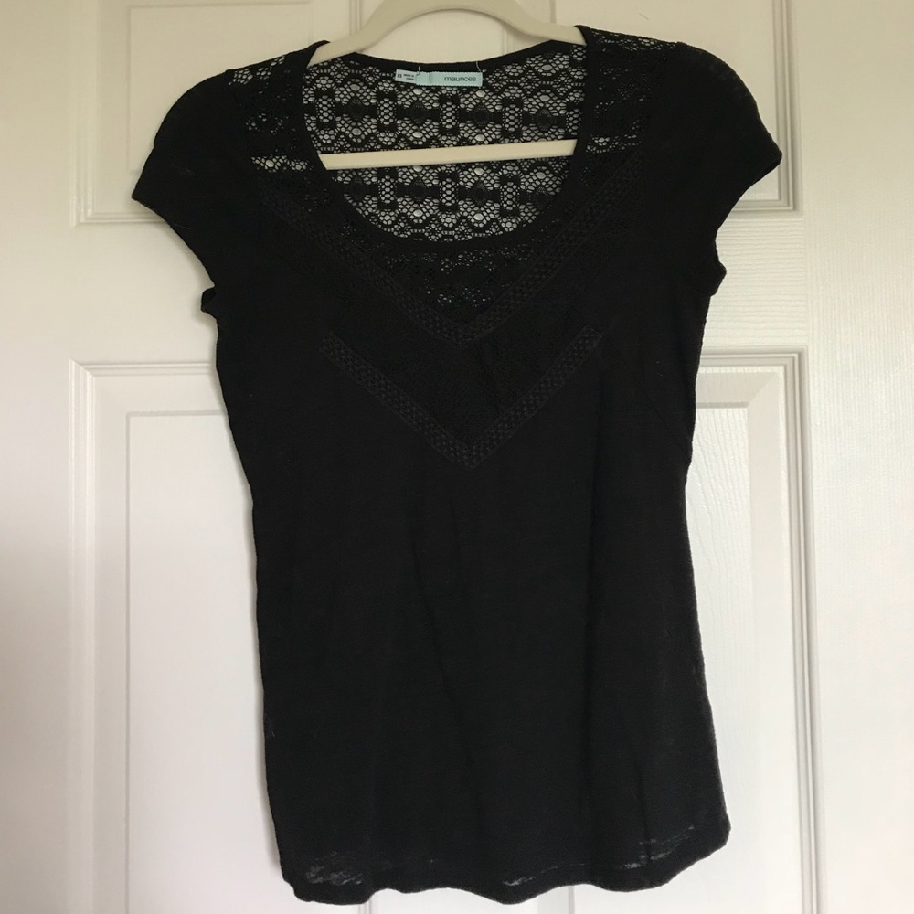 Maurices Black Top-Laced Blouse